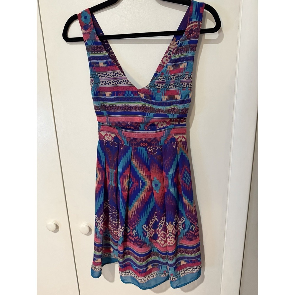 Forever 21 Women's Blue Purple Pink Summer Dress Size XS Sleeveless